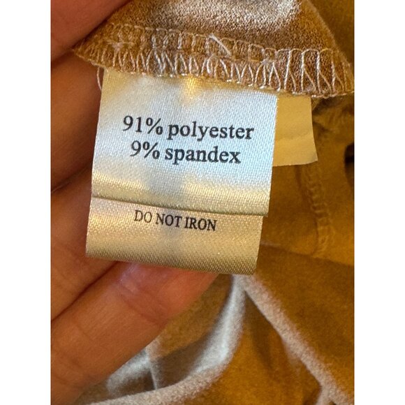 Dylan Shirt Women Medium Tan Golden Brown Short Sleeve Faux Suede Tee NWT Preppy - Picture 9 of 10